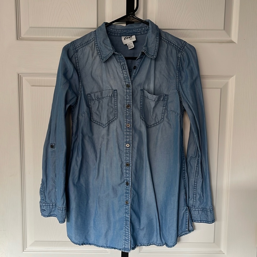 Denim button down